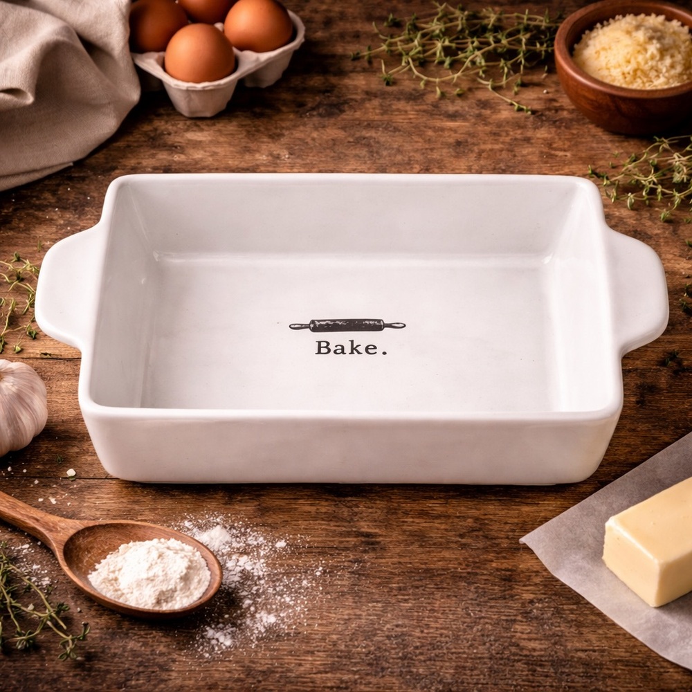 Rae‎ Dunn Icon Rolling Pin Loaf Ceramic Bake Dish